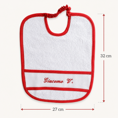 Misure bavaglino asilo personalizzato 27 x 32 cm